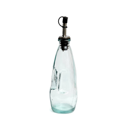 Recycled glass olive oil bottle - Blue - 23 cm