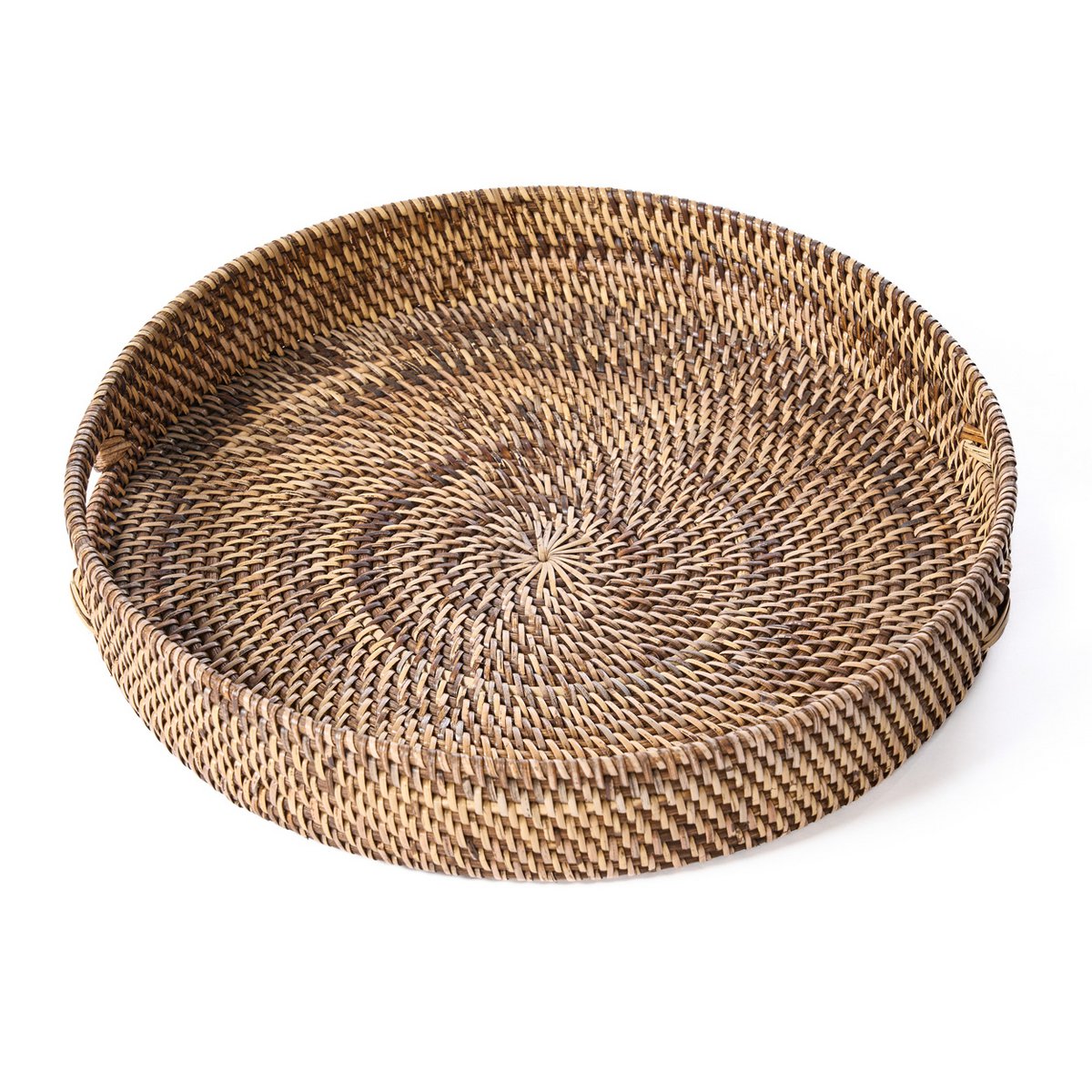 Rattan serving tray, 41 cm - handwoven natural