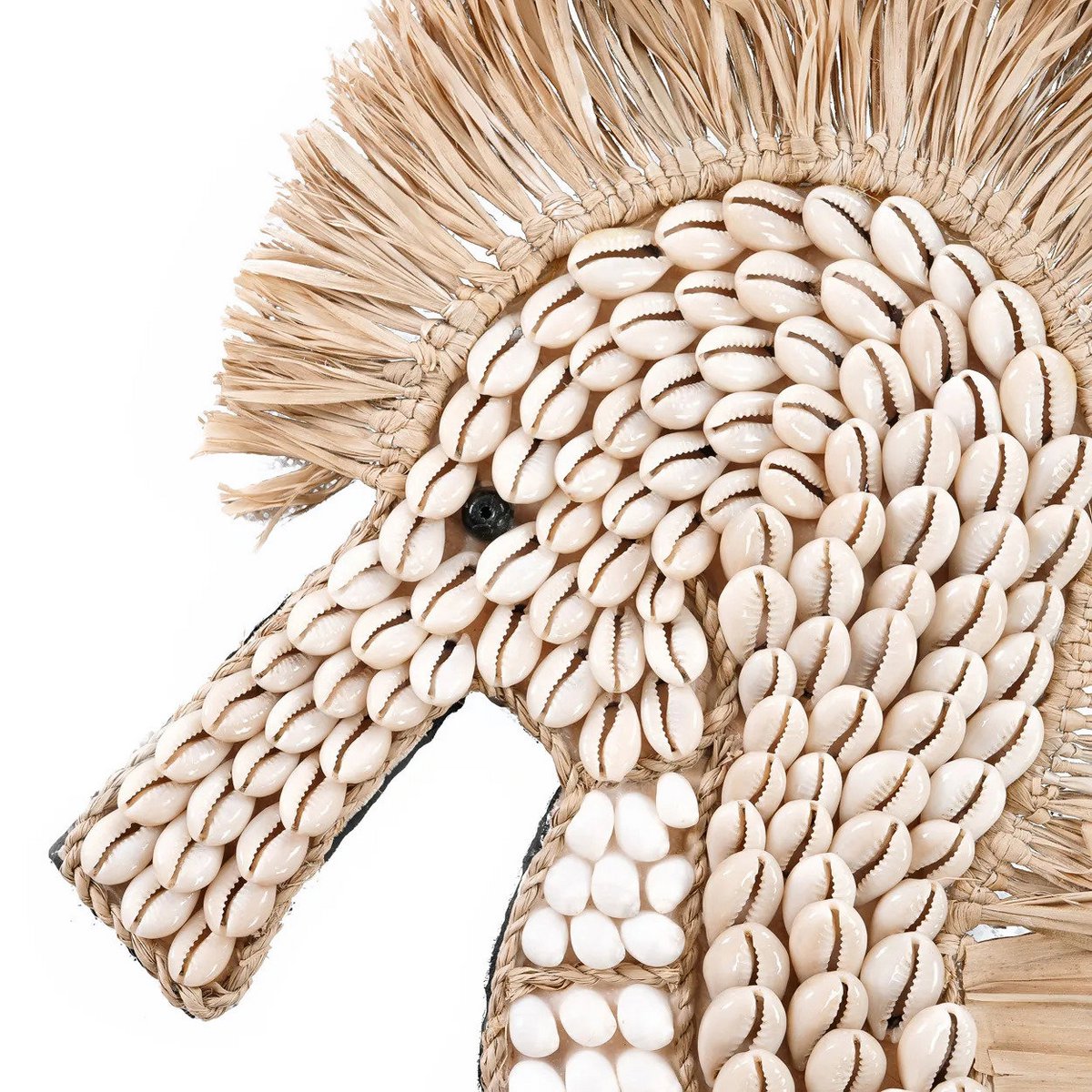 Shell sea horse wall hanging - White