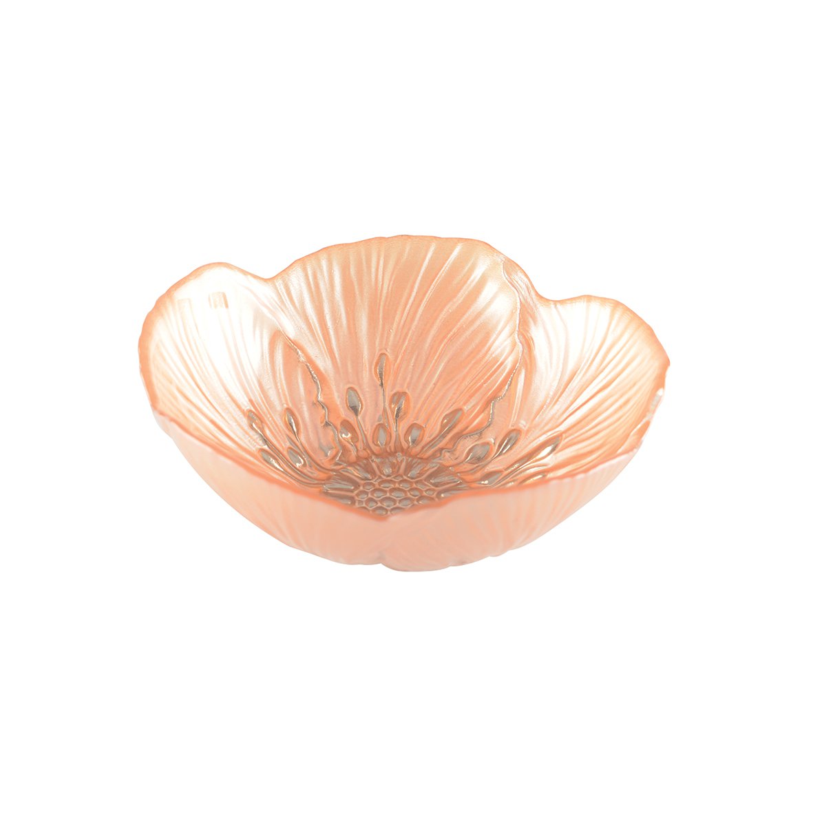 Glasschale, geriffelt – lachsfarben, 16 cm