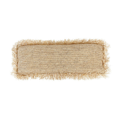 Kissenbezug aus Bast 35×100 cm – handgewebt, naturbeige