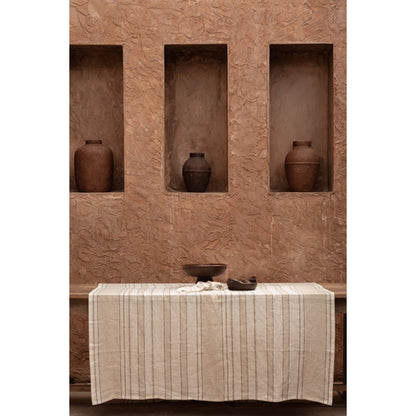 Linen tablecloth, striped, 150×300 cm