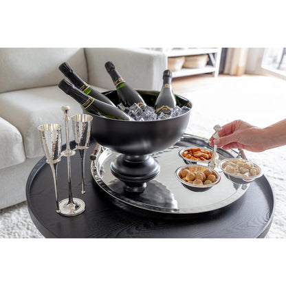 Champagnekøler i rustfrit stål Pearl, 36 cm – mat sort og poleret