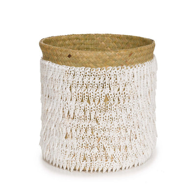 Pandan shell basket 34 × 40 cm - cylinder
