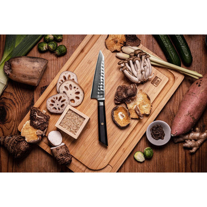 Bunka Damascus 8-piece knife & accessory set - AUS-10 steel