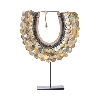 Shell necklace on stand - Natural, 40 cm