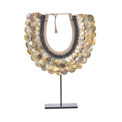 Shell necklace on stand - Natural, 40 cm