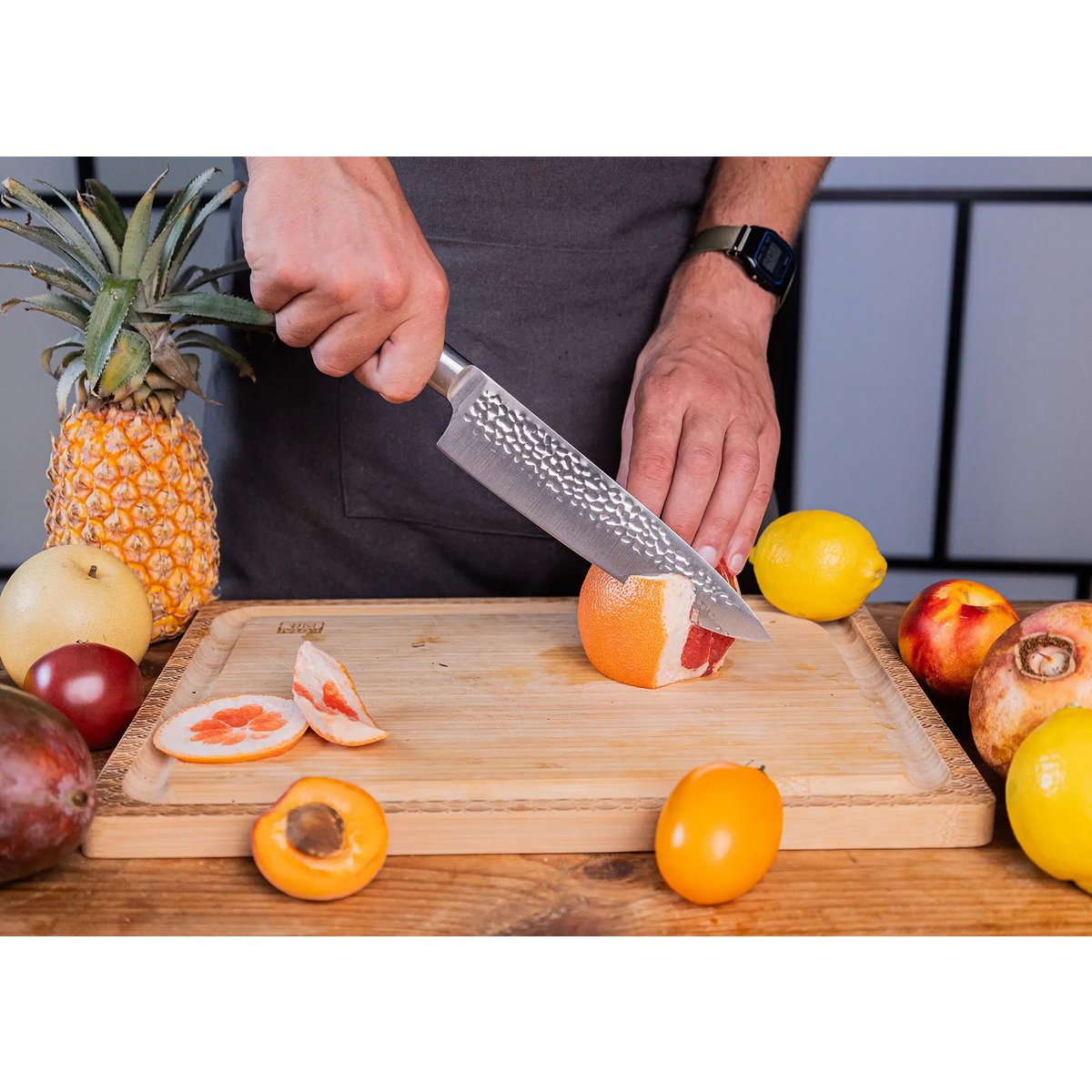 Gyuto chef knife, 200 mm - 440C steel with bamboo sheath