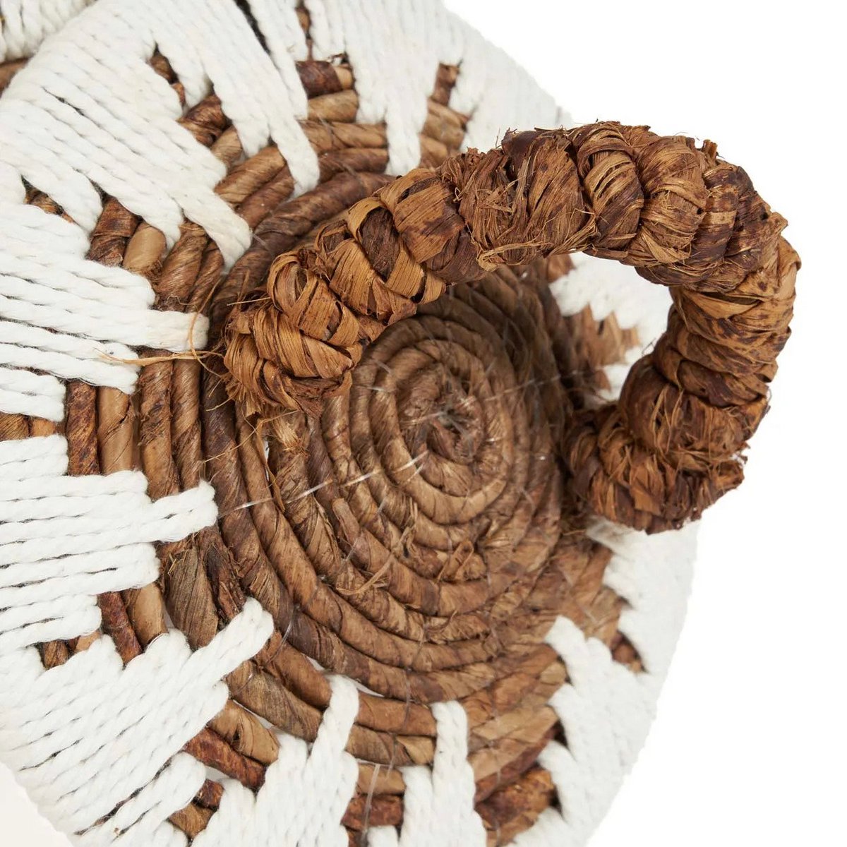 Palm leaf storage basket, natural white - S