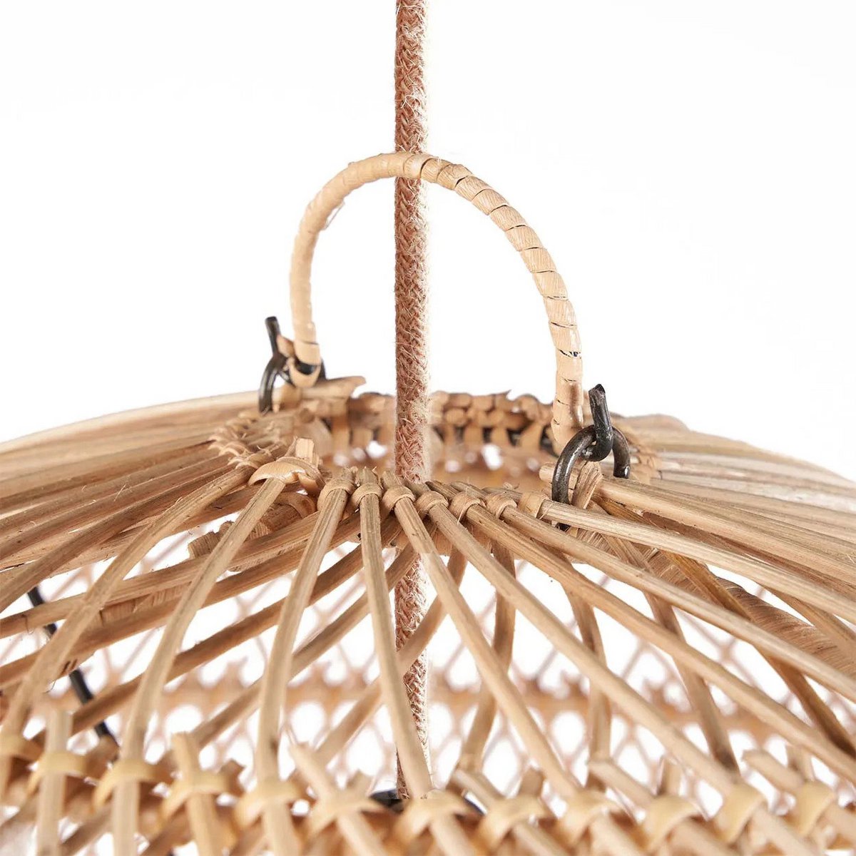 Håndvævet pendel i rattan, kugleformet, Ø 50 cm - natur, medium