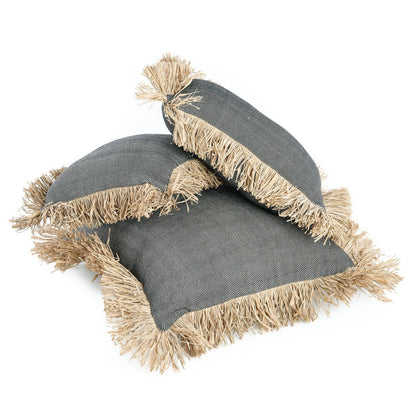 Cotton cushion cover 60×60 cm – natural and black, Indonesia