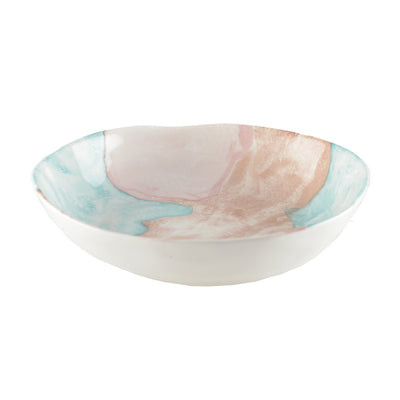 Porcelain deep plate with marble glaze - Treasure Mine