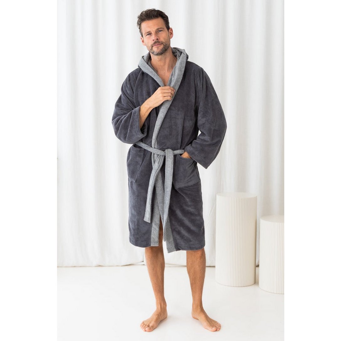 Teddy Duo bathrobe grey - size S