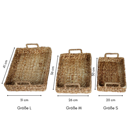Water hyacinth tray BESAKIH - natural brown