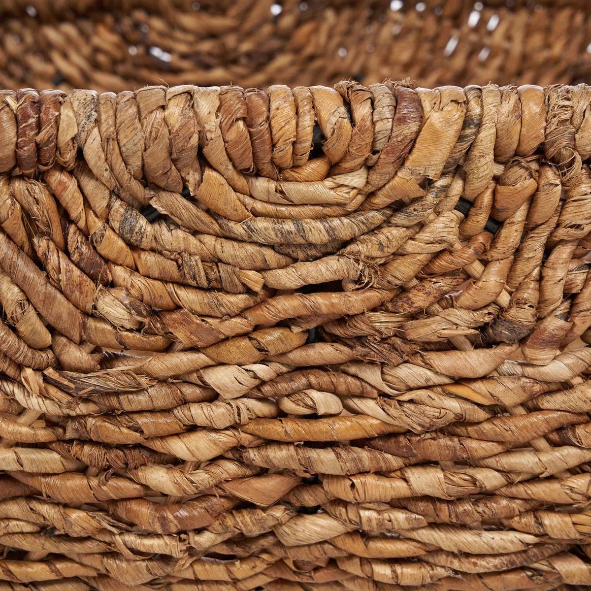 Palm leaf storage basket, rectangular, 68 cm - Natural