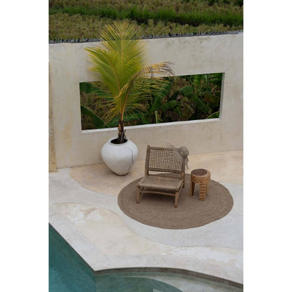 Suar wood stool, natural - 35 × 45 cm