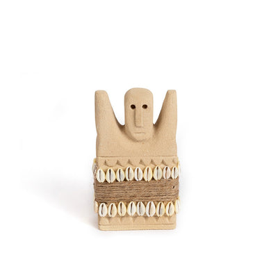 Sandstone sculpture, raised hand - 14cm