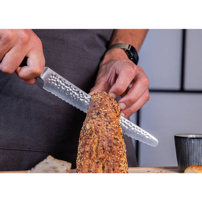 Stainless steel serrated bread knife 200 mm - pakkawood handle