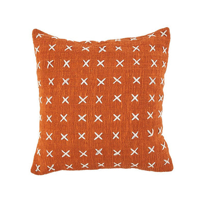 Cotton cushion cover 50×50 cm – terracotta and white, Indonesia