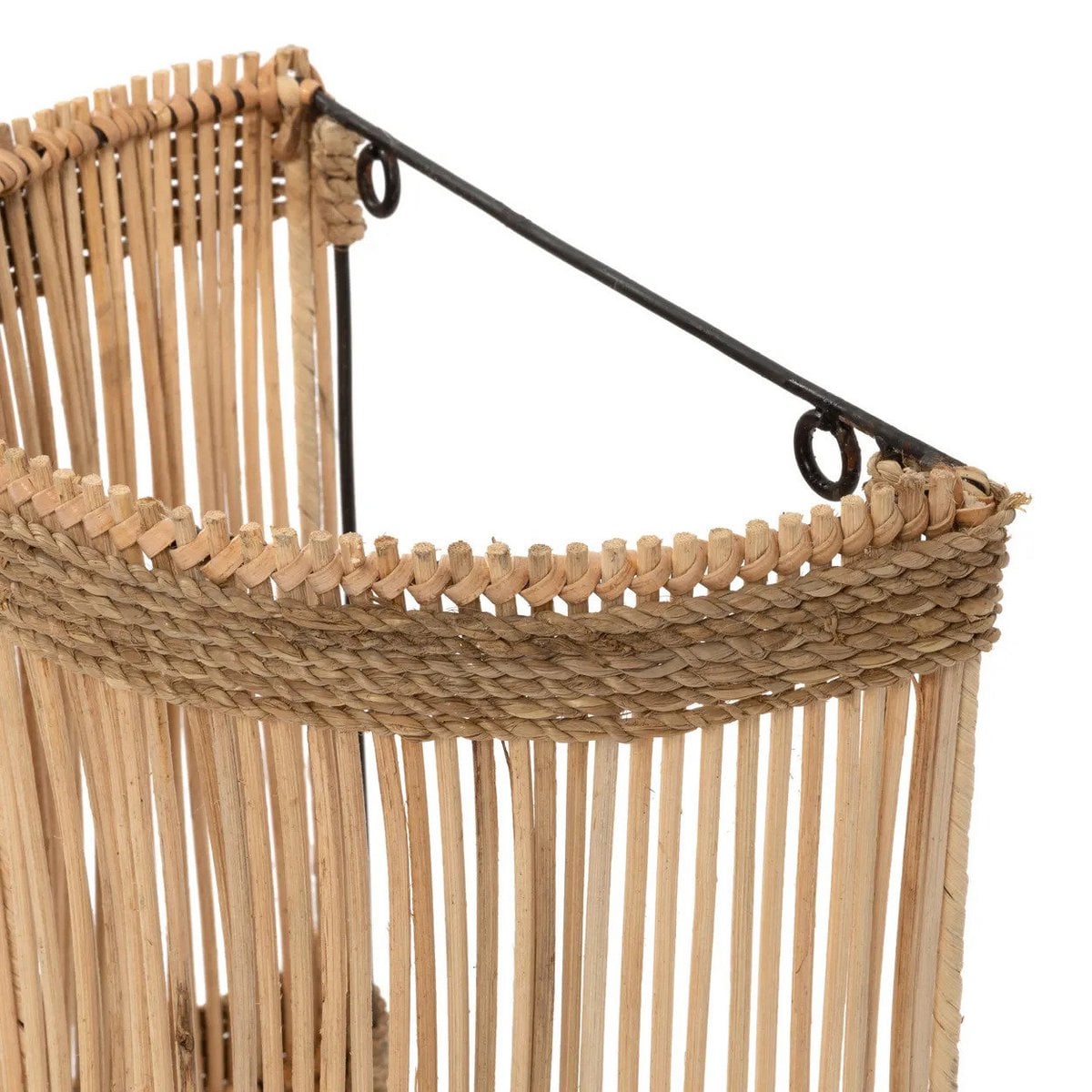 Jalal væglampe, 25×50 cm – rattan med søgræs