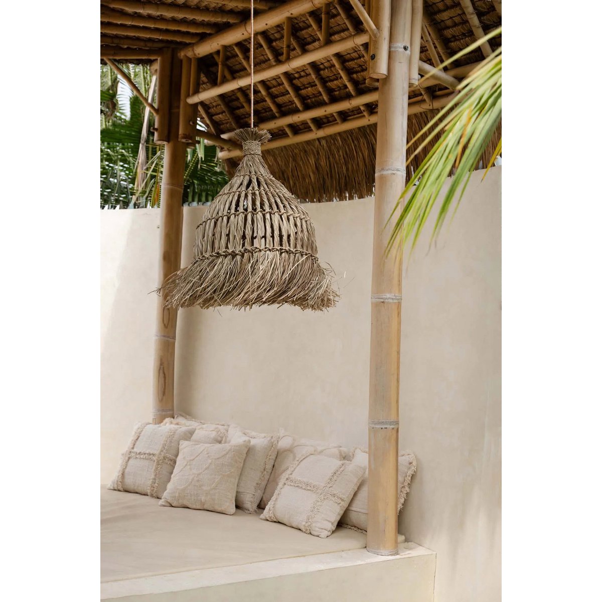 Handgemachter Kissenbezug aus Baumwolle 50×50 cm - natur