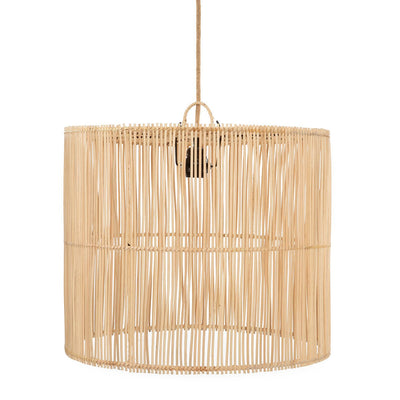 Handgewebter Rattan-Pendelschirm 45 × 50 cm – vertikales Stabgeflecht