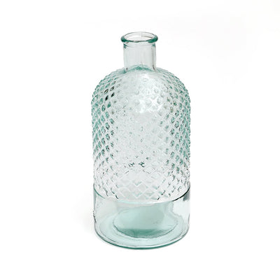Blue glass bottle 28 cm – made in Spain