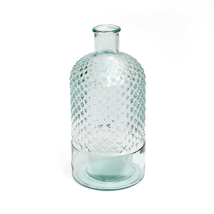 Blue glass bottle 28 cm – made in Spain