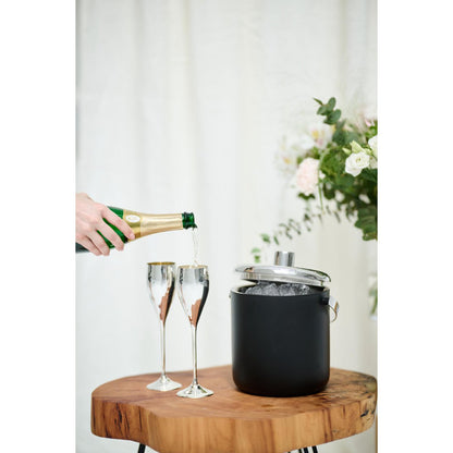 Champagneglas i messing, sæt med 4, 23 cm – forsølvet
