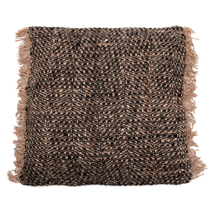 Handgefärbter Baumwoll-Kissenbezug 60×60 cm – Schwarz und Kupfer