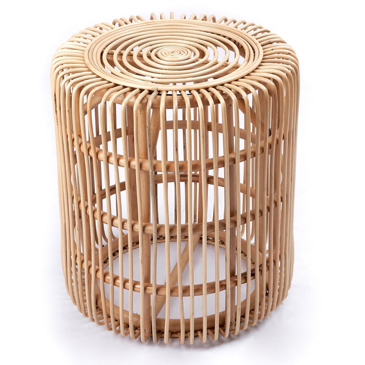 Runder Rattan-Beistelltisch Ø50 cm × 55 cm hoch – Alamaya
