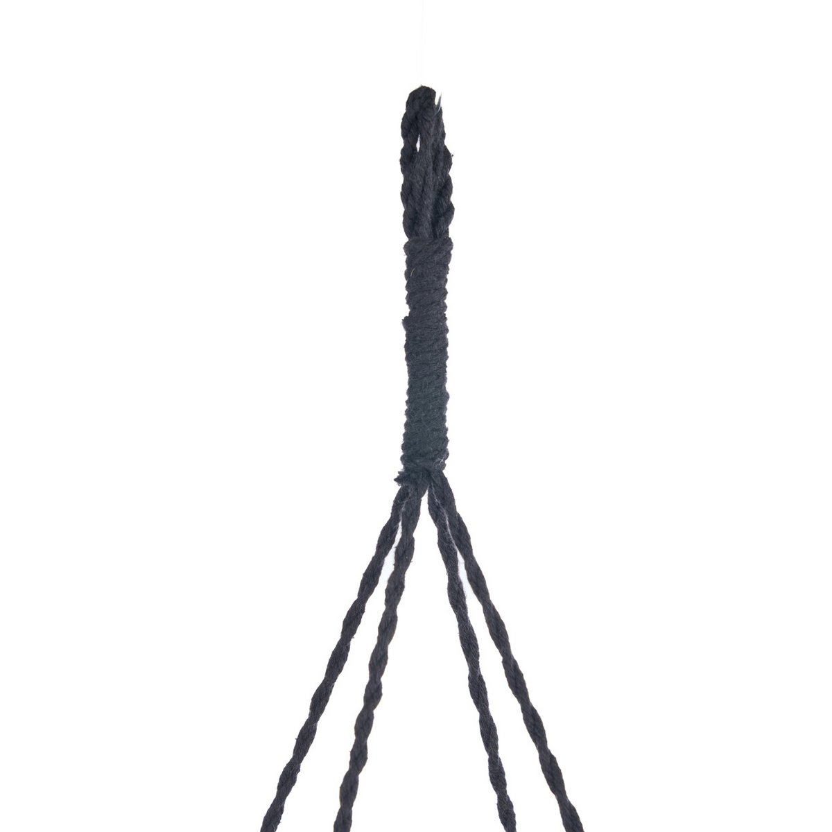 Nomad cotton chandelier, XL – black cascading strands