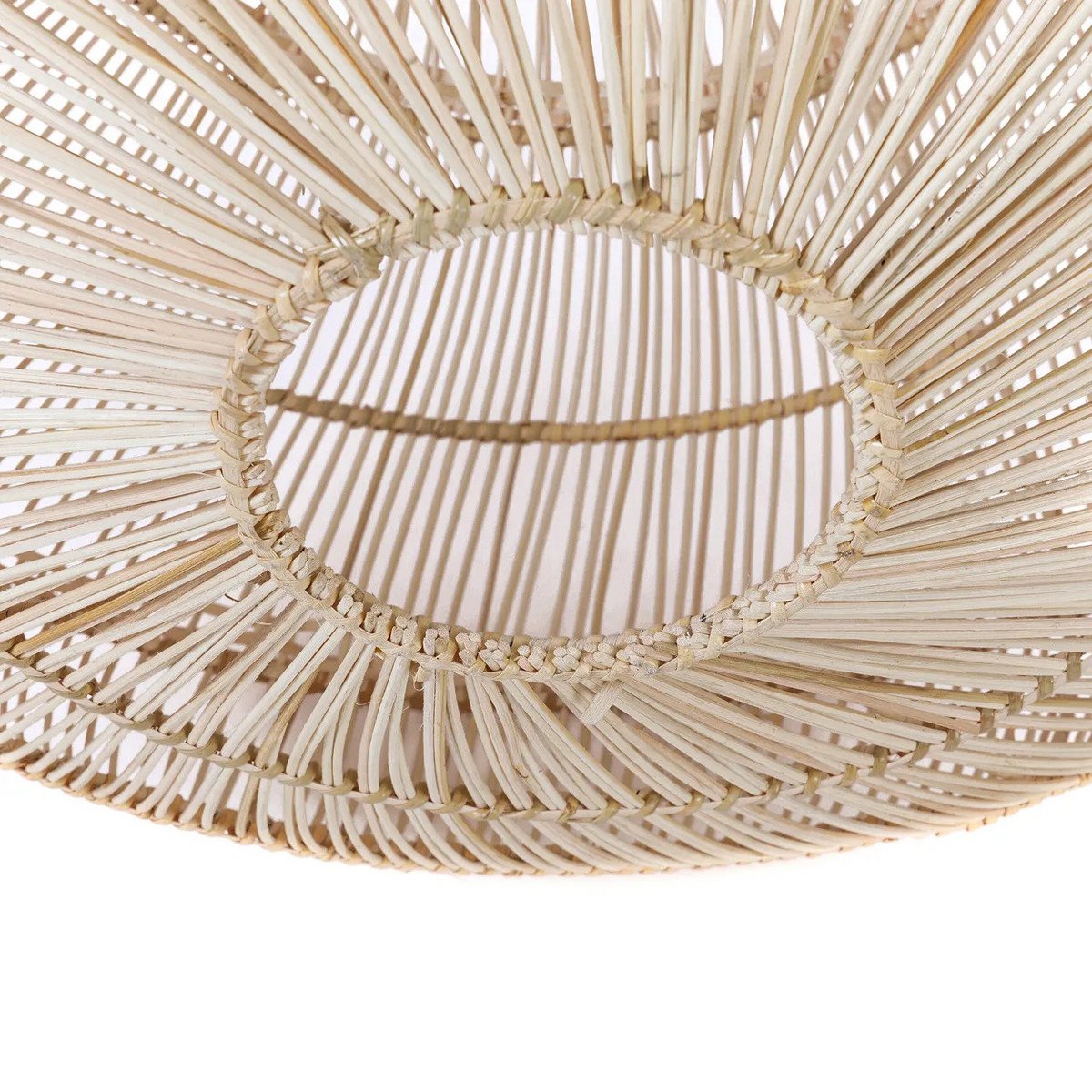 Rattan pendellampe 55 cm – dråbeformet, beige