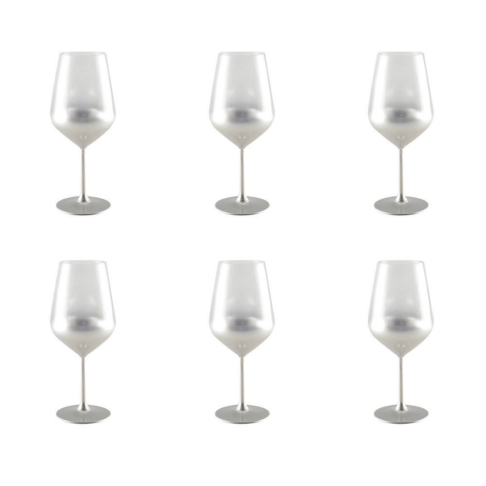Silver wine glasses - set of 6, 490 ml