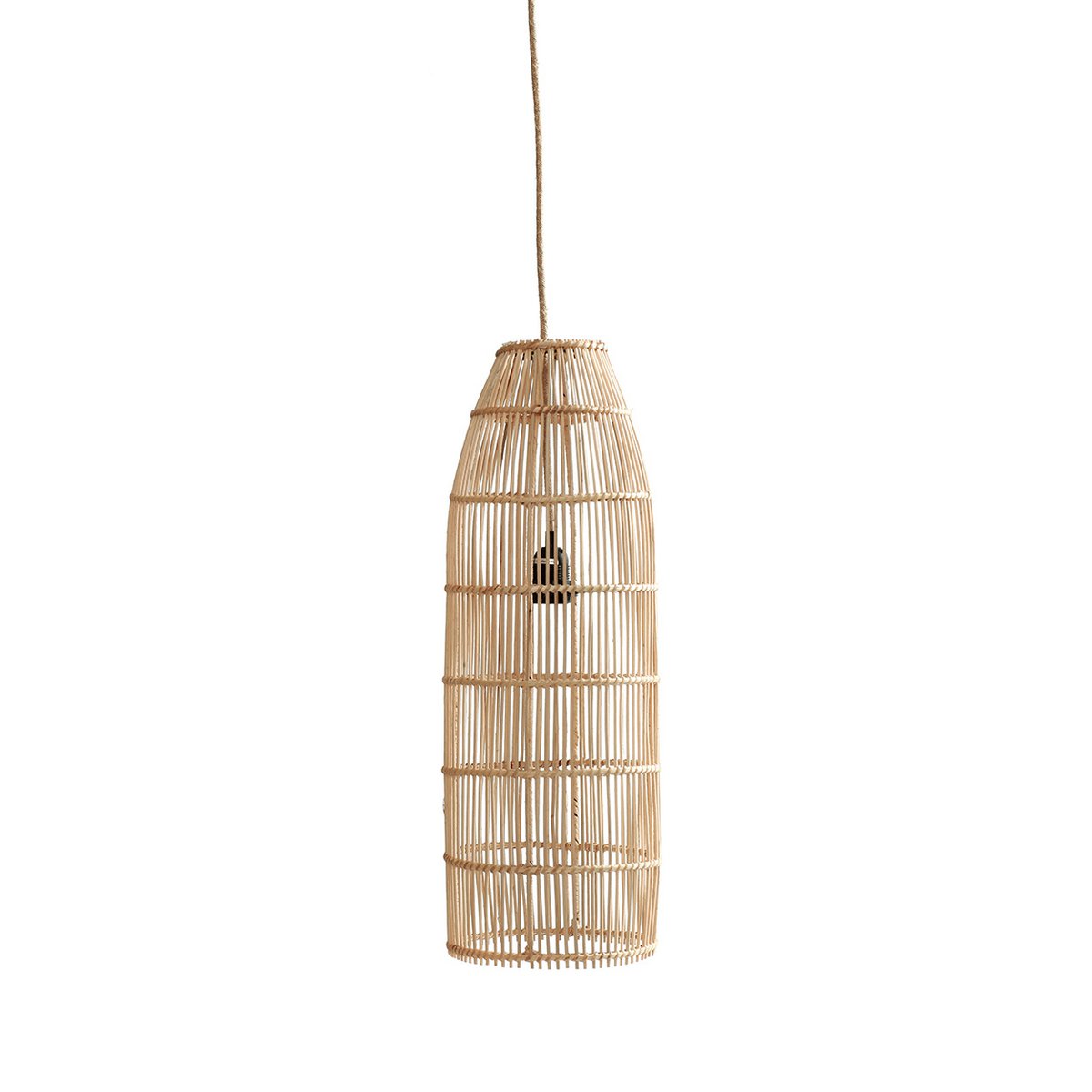 Pendellampe i rattan 62 cm – fiskeruseflet, natur