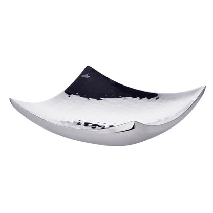 Hammered stainless steel bowl 19 × 19 cm - flower shape