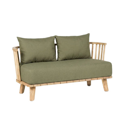 Malawi to-personers sofa, udendørs teak - skovgrøn