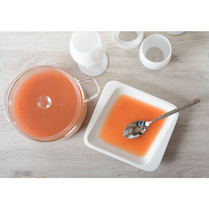 Glass saucepan with metal handles 18×25.8×15 cm