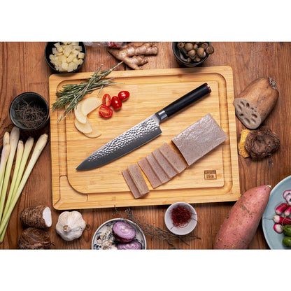 Gyuto chef knife, 200 mm - 440C steel with bamboo sheath