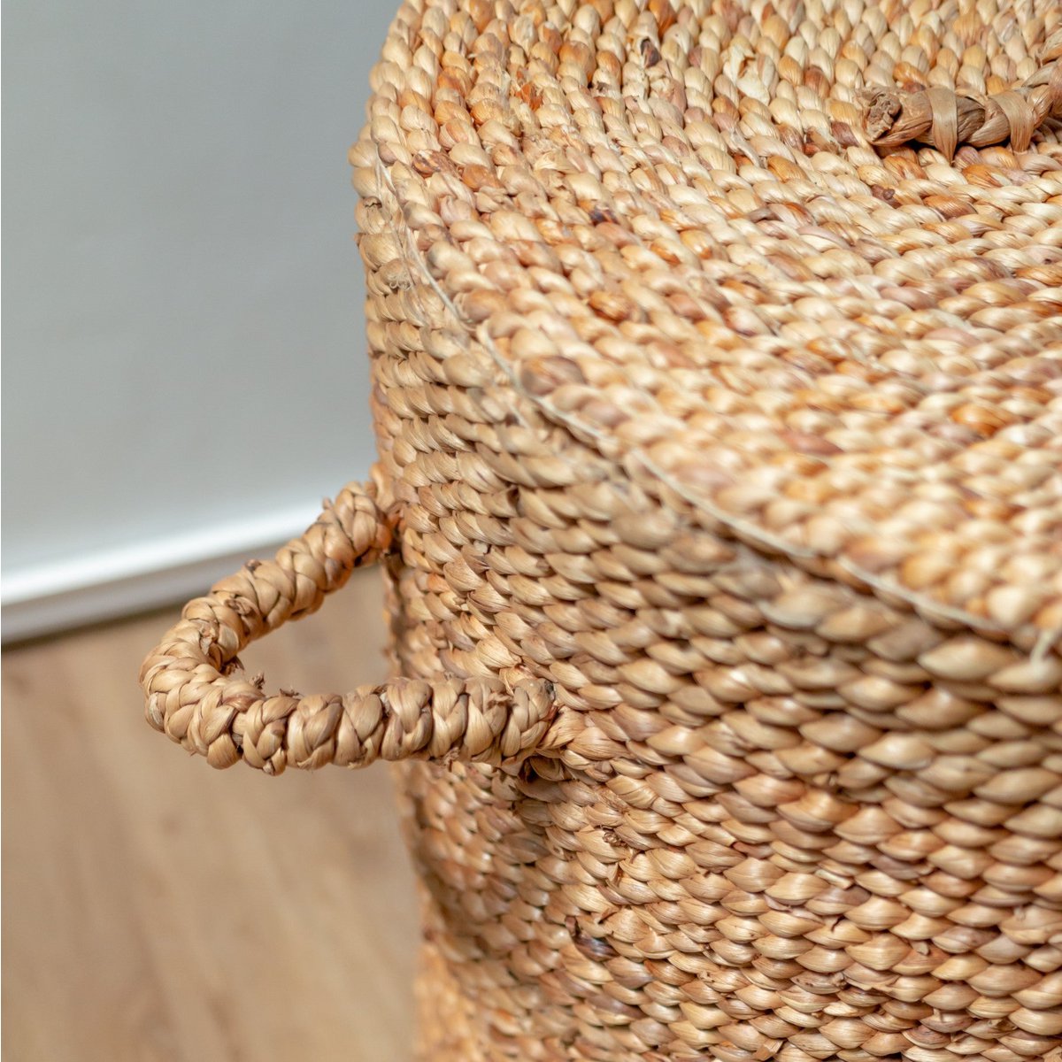 Water hyacinth laundry basket with lid AMAN Ø54 cm