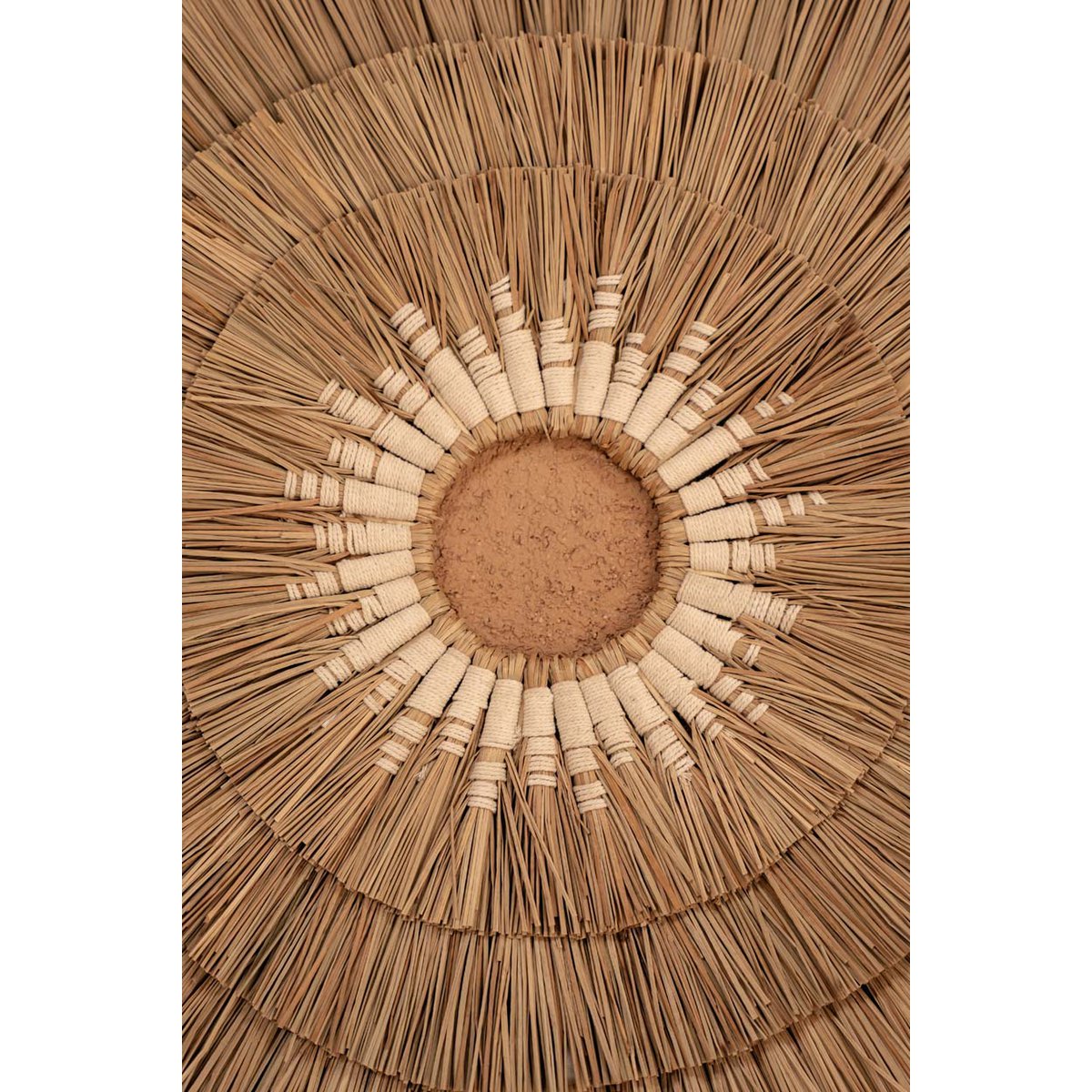 Mengdong grass wall circle, natural white - 75 cm