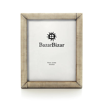 Polyresin frame, antique, 20×25 cm - carved lines
