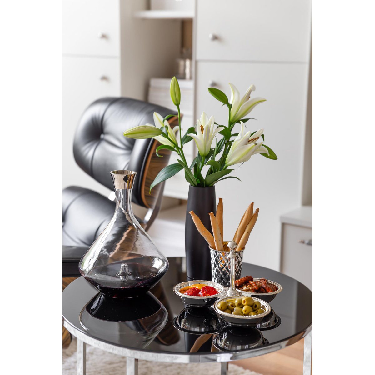 Krystalkaraffel Frederick med platinrand – 2,1 L