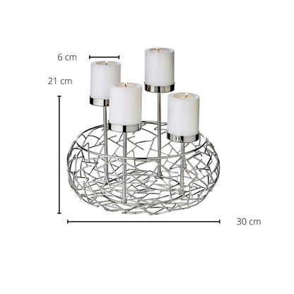 Stainless steel advent wreath 30 cm - Milano