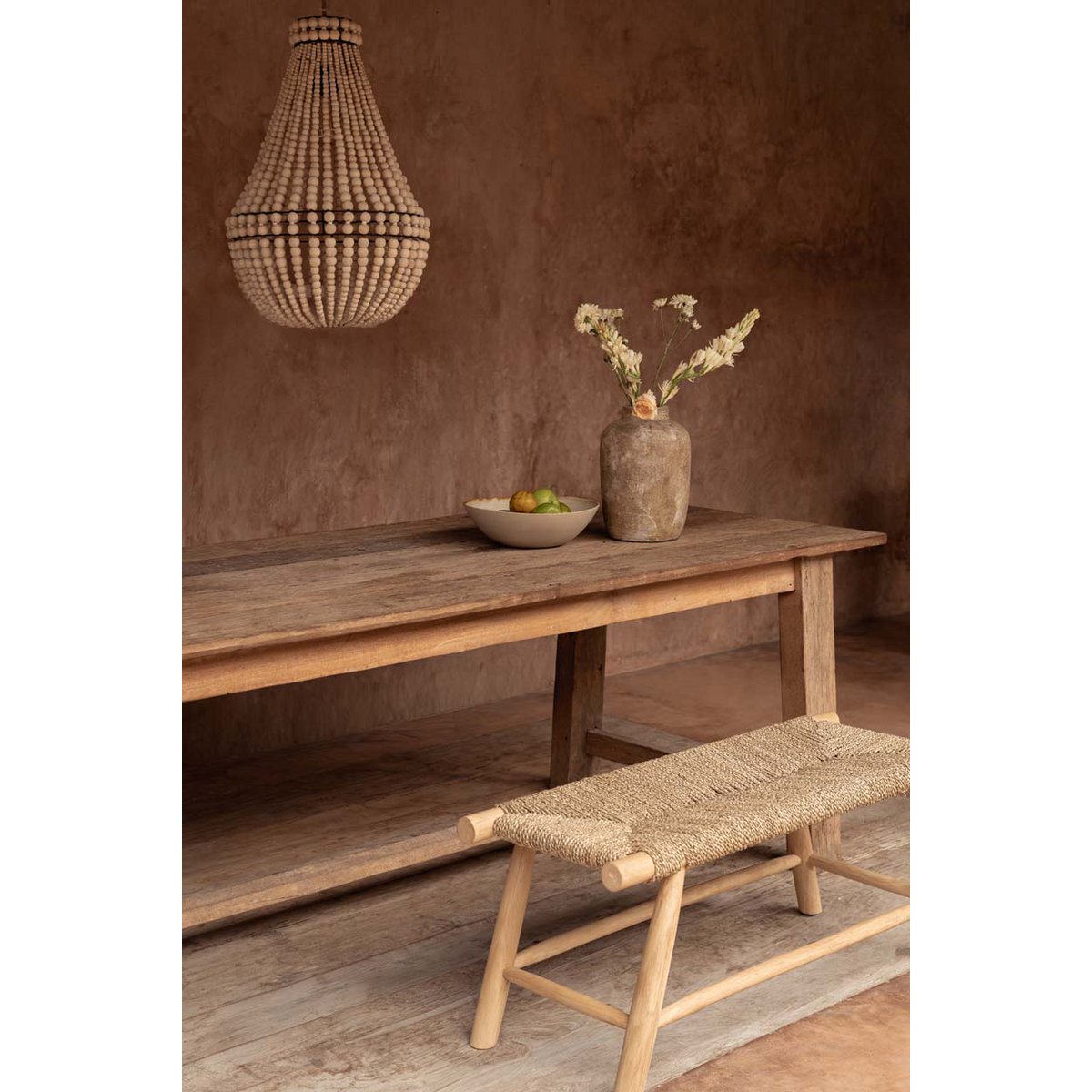 Jernlysekrone 40 × 73 cm - naturlig finish, Indonesien