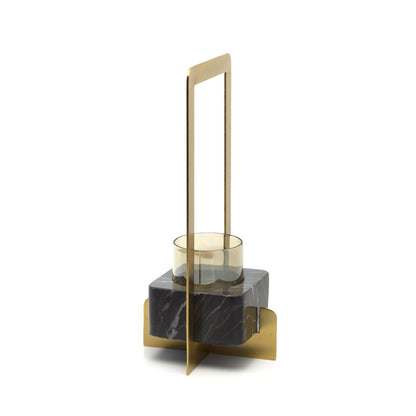 Kerzenständer aus Messing, gold und schwarz, hoch - 38 cm