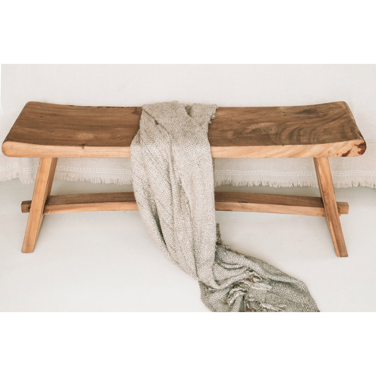 Suar træbænk, 120 cm - håndlavet