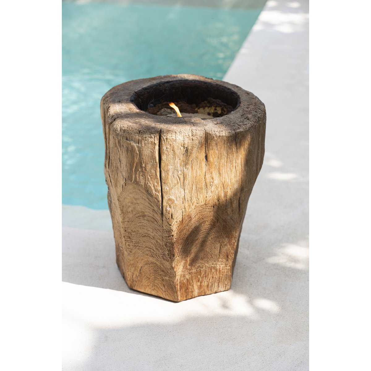 Wood candle trunk, handmade - Natural