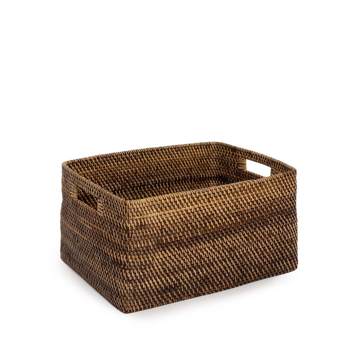 Rattan magazine basket natural brown - large