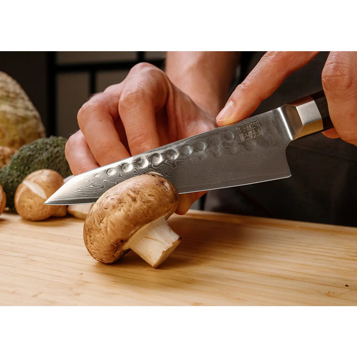 Damascus stainless steel petty knife 135 mm - wood handle